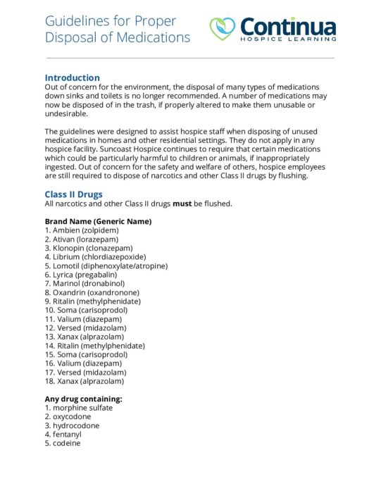 Guidelines for Proper Disposal of Medications