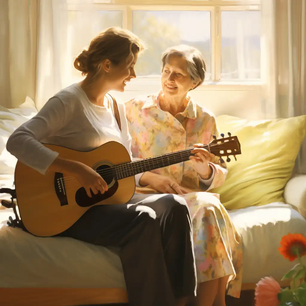 hospice music therapists discovering moments with patient